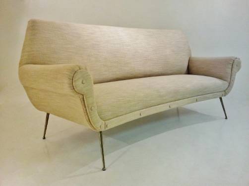 Saporiti vintage sculptural three seater sofa, 1950`s ca, Italian